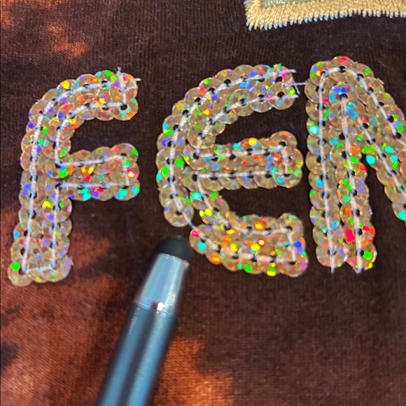 Fendi Jeans Brown and Gold Graphic Tee. NWT. Size S - Picture 9 of 10